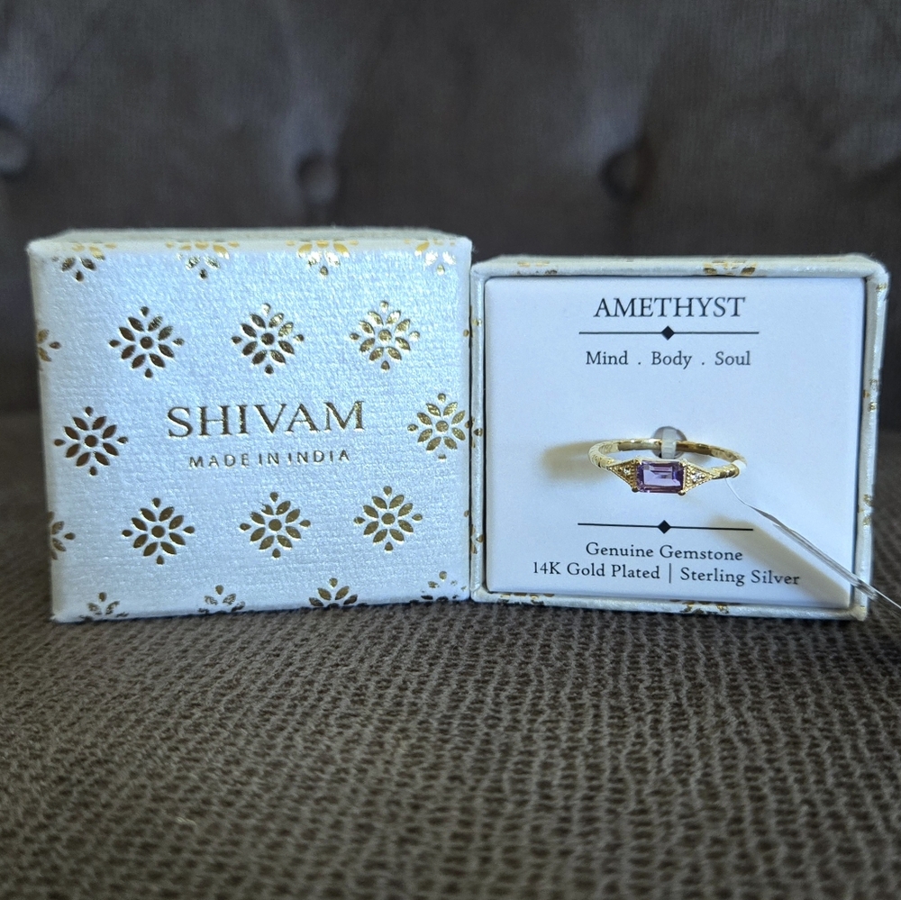 Shivam Amethyst💜 with White Topaz Ring💍 - NIB - Picture 11 of 16